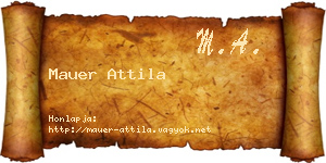 Mauer Attila névjegykártya